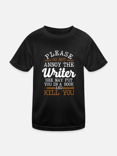 Writing Novel Writer & Published - Kids Functional T-Shirt - black - Front