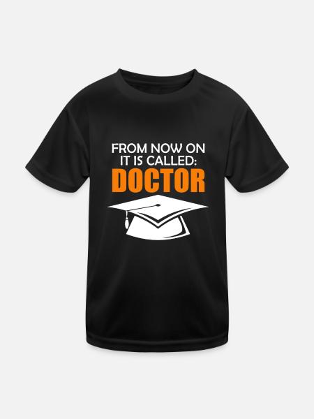Ab jetzt heißt es Herr Doktor Promotion 2022 - Kinder Funktions-T-Shirt - Schwarz - Vorne