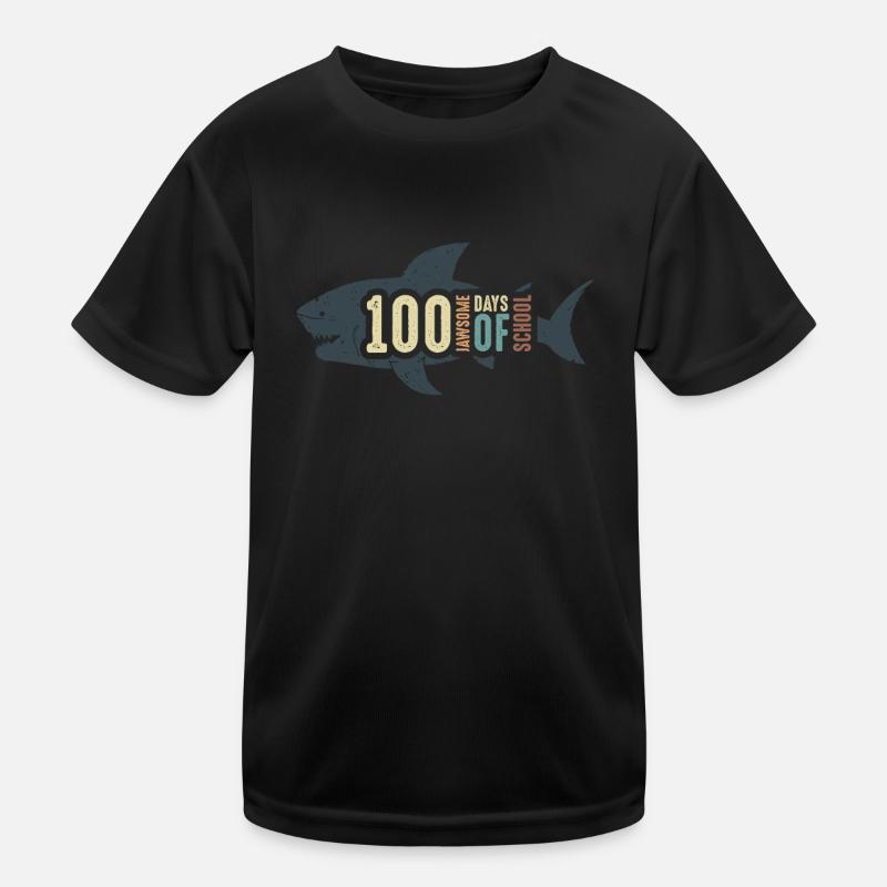 Jawsome Shark 100 Days Of School Kids Functional T-Shirt