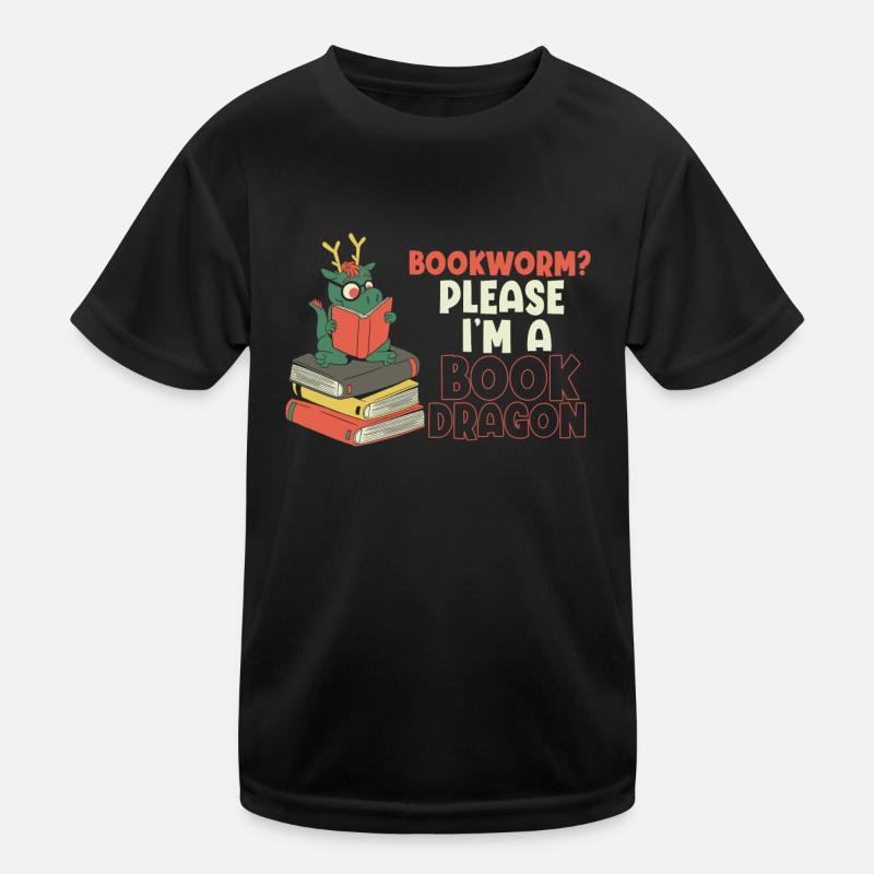 Bücherwurm, Bitte Ich Bin Ein Buch-Drache Kinder Funktions-T-Shirt