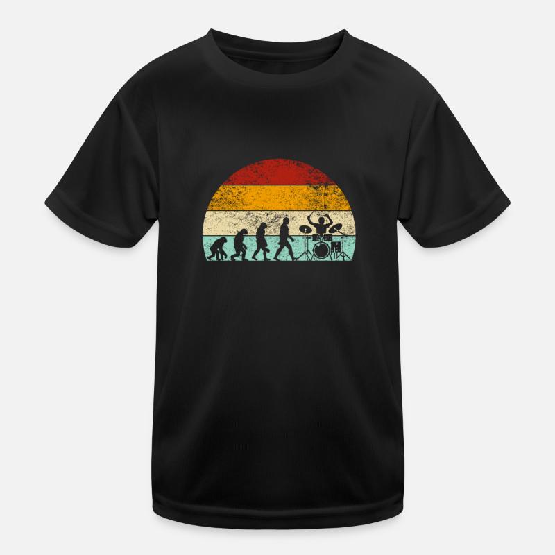 Schlagzeug Evolution Drummer Schlagzeuger Kinder Funktions-T-Shirt