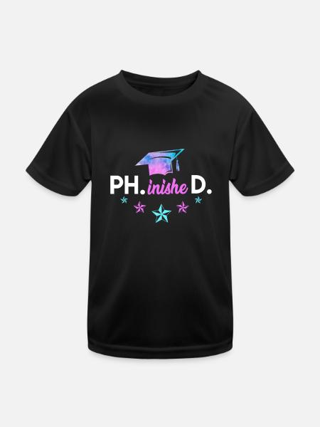 Phd geschafft Doktor 2022 Phinished Doktortitel - Kinder Funktions-T-Shirt - Schwarz - Vorne