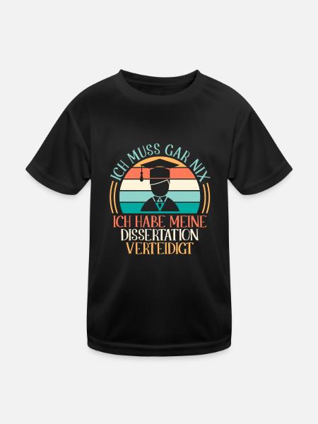Promotion 2022 Doktor - Kinder Funktions-T-Shirt - Schwarz - Vorne