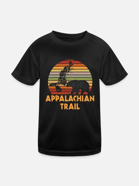 Thru Hikers, Appalachian Trail - US Trail - Kids Functional T-Shirt - black - Front