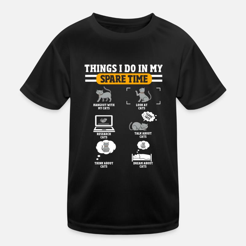 Drôle de propriétaire de chat, chats T-shirt sport Enfant