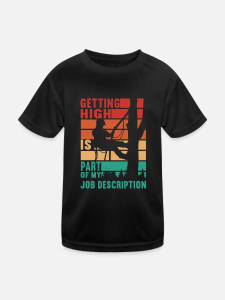 Arborist Baumpfleger - Kinder Funktions-T-Shirt - Schwarz - Vorne