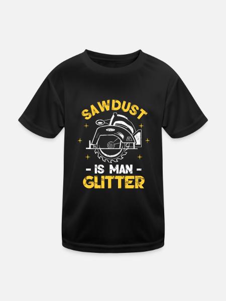 La sciure de bois est l’homme glitter - T-shirt sport Enfant - noir - Devant