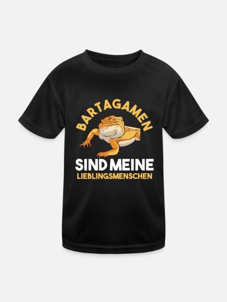 Bartagamen Bartagame - Kinder Funktions-T-Shirt - Schwarz - Vorne