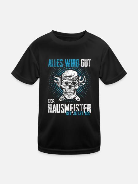 Hausmeister lustiger Spruch Handwerker Werkzeug - Kinder Funktions-T-Shirt - Schwarz - Vorne