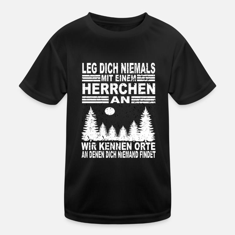 Leg Dich Niemals Mit Einem Herrchen an Kinder Funktions-T-Shirt