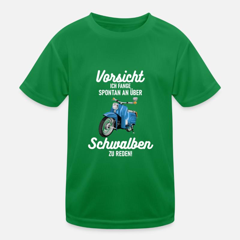 Vorsicht Ich rede über KR51 Schwalben DDR Moped Kinder Funktions-T-Shirt