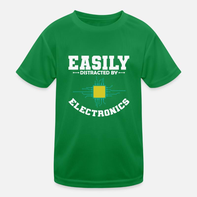 Easily Distracted By Electronics Beruf Kinder Funktions-T-Shirt