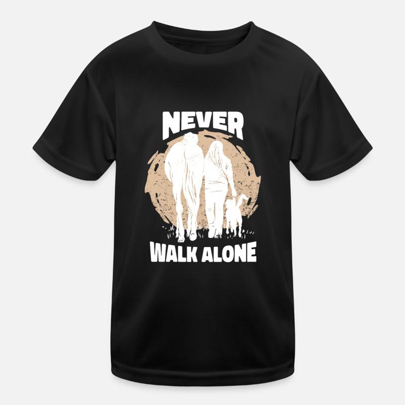 Never walk alone - Pferdemädchen Reiterin mit Hund Kinder Funktions-T-Shirt