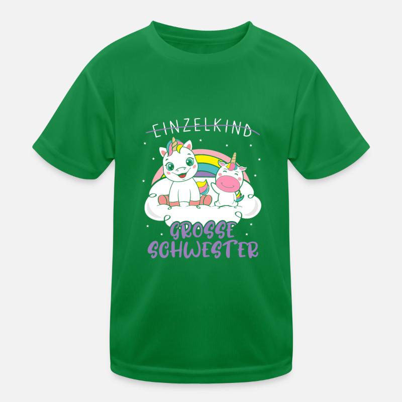 Einzelkind Große Schwester Einhorn Kinder Funktions-T-Shirt