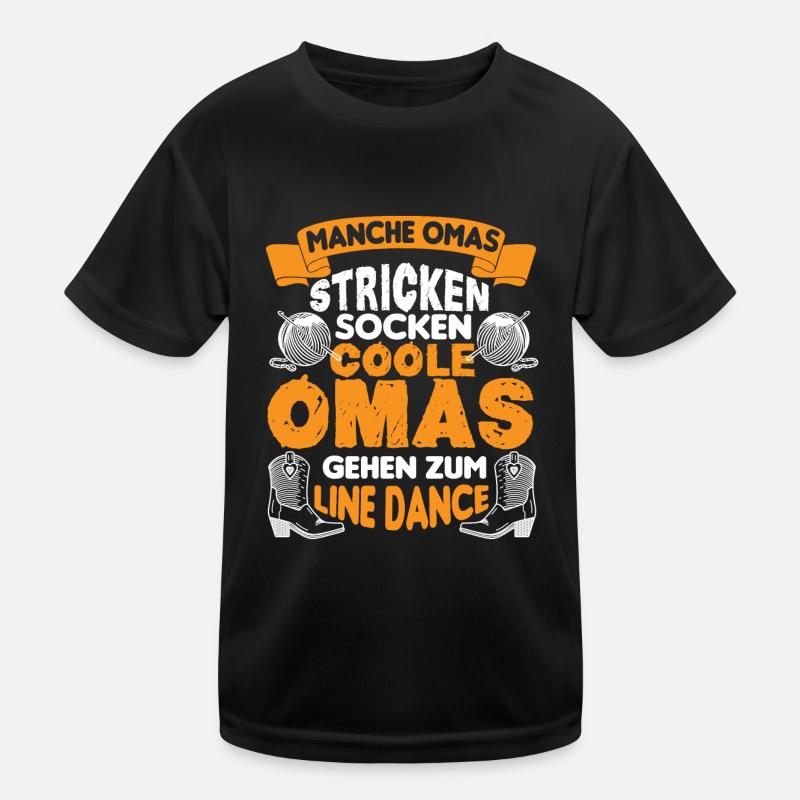 Line Dance Stiefel Oma wie einer normale Oma Kinder Funktions-T-Shirt
