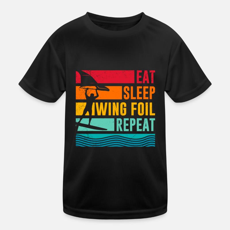 Wing Surf Eat Sleep Wing Foil Répéter Wing Surfer T-shirt sport Enfant