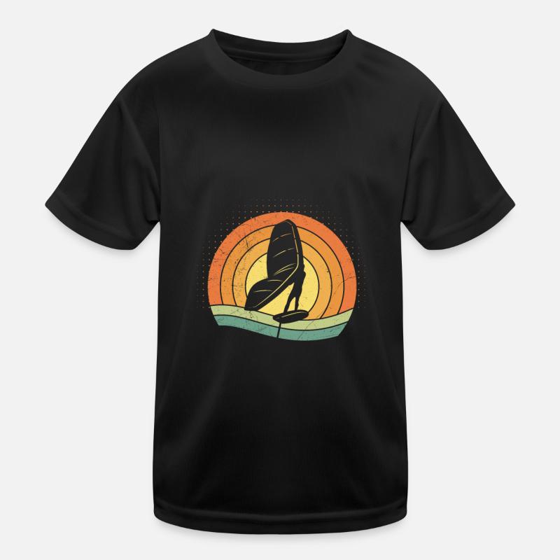 Wing Foil WIng Surf Retro Kinder Funktions-T-Shirt