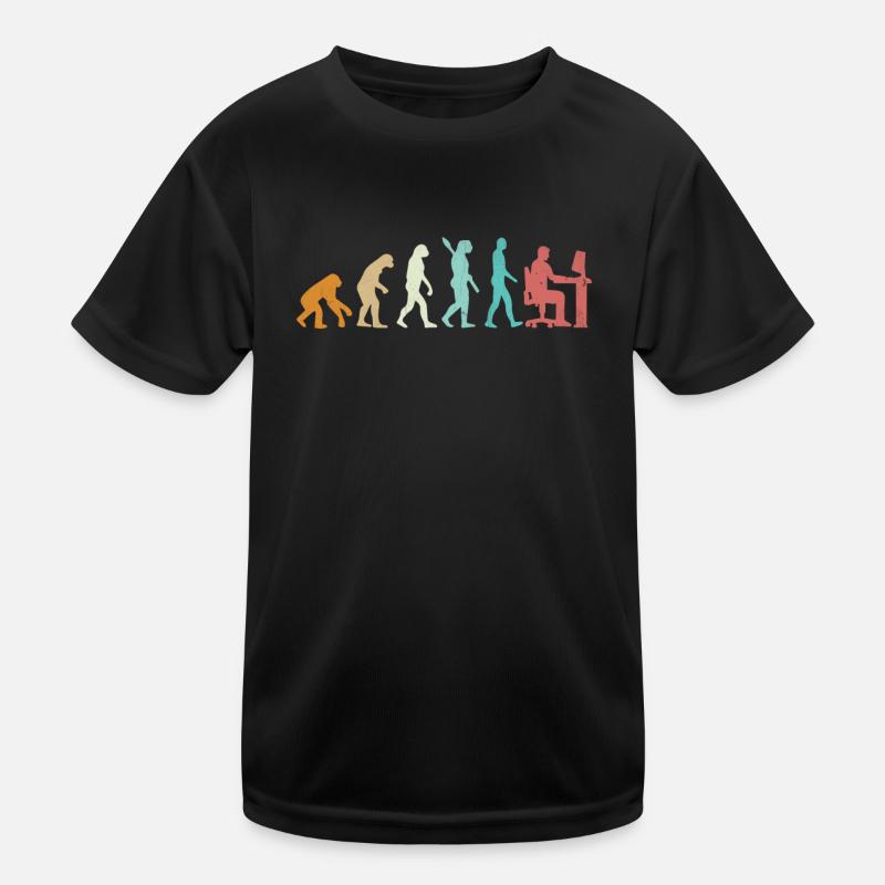 Evolution Programmer Coder Gamer Developer Geek - Kinder Funktions-T-Shirt - Schwarz