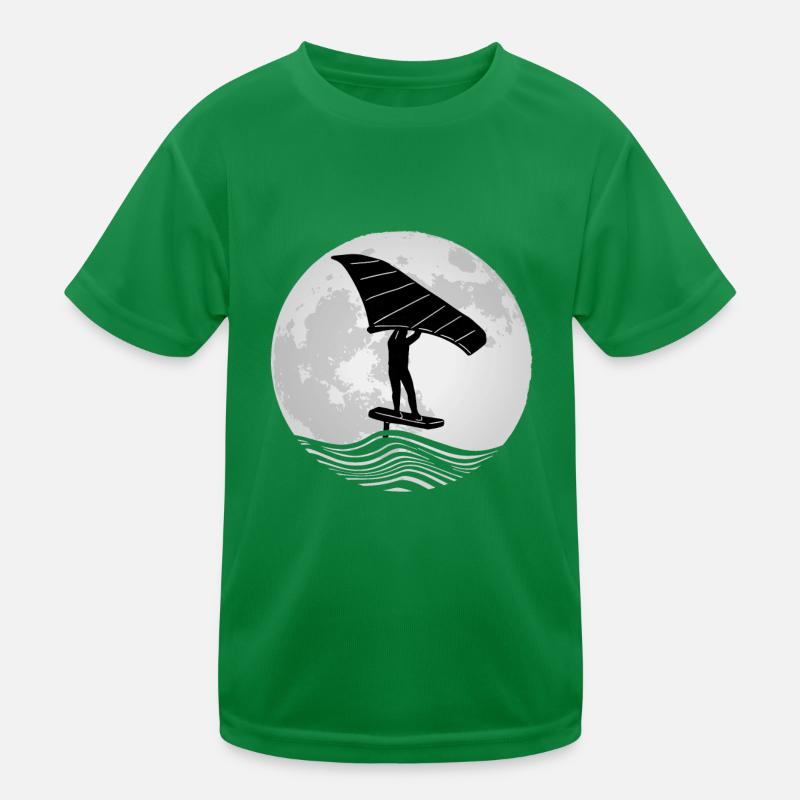 Full Moon Wing Foiler Wingsurf Wing Foil Kids Functional T-Shirt