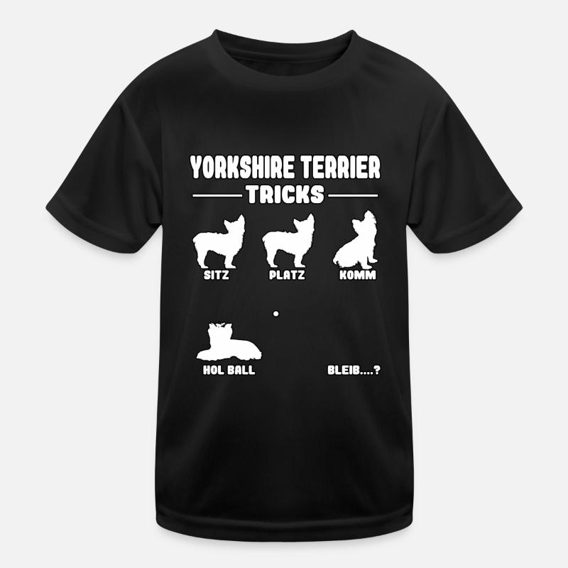 Witziges Hundehalter Yorkshire Terrier Tricks Kinder Funktions-T-Shirt