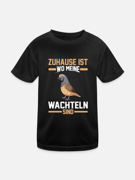 Zuhause ist wo meine Wachteln sind - Kinder Funktions-T-Shirt - Schwarz - Vorne