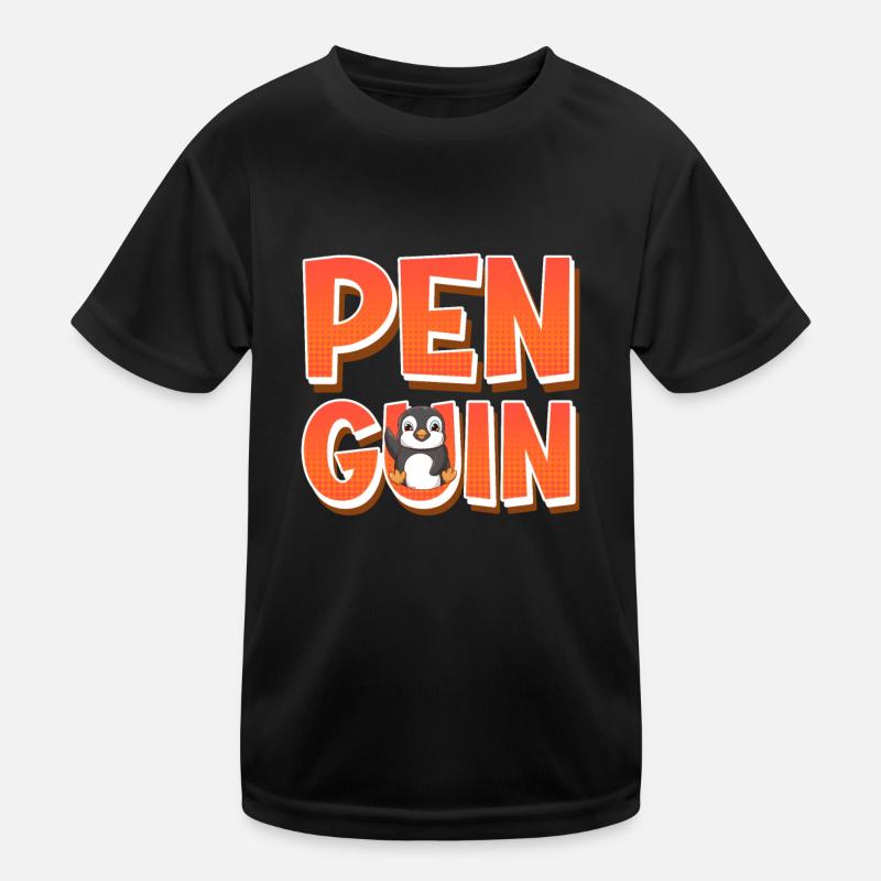 Penguin cute penguin - Kids Functional T-Shirt - black