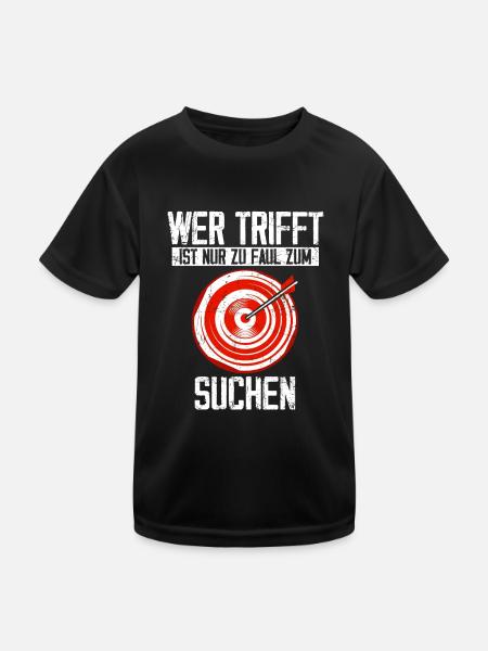 Bogenschießen Wer trifft ist zu faul zum Suchen Bo - Kinder Funktions-T-Shirt - Schwarz - Vorne