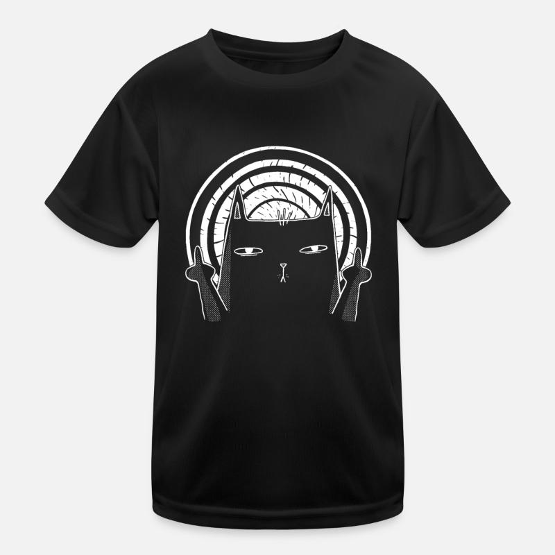 Doigt d’honneur de chat - Chat noir retourné T-shirt sport Enfant