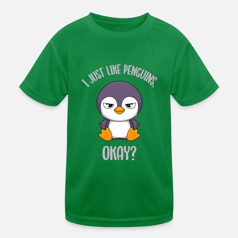 Sarcasme de pingouin J’aime juste les pingouins grincheux T-shirt sport Enfant