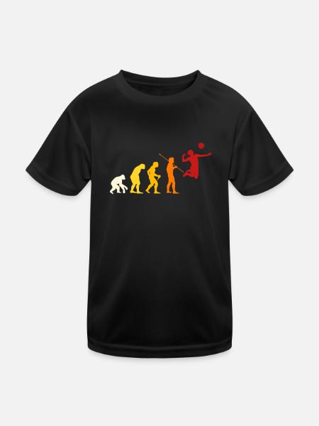 Volleyball Evolution Design - Kinder Funktions-T-Shirt - Schwarz