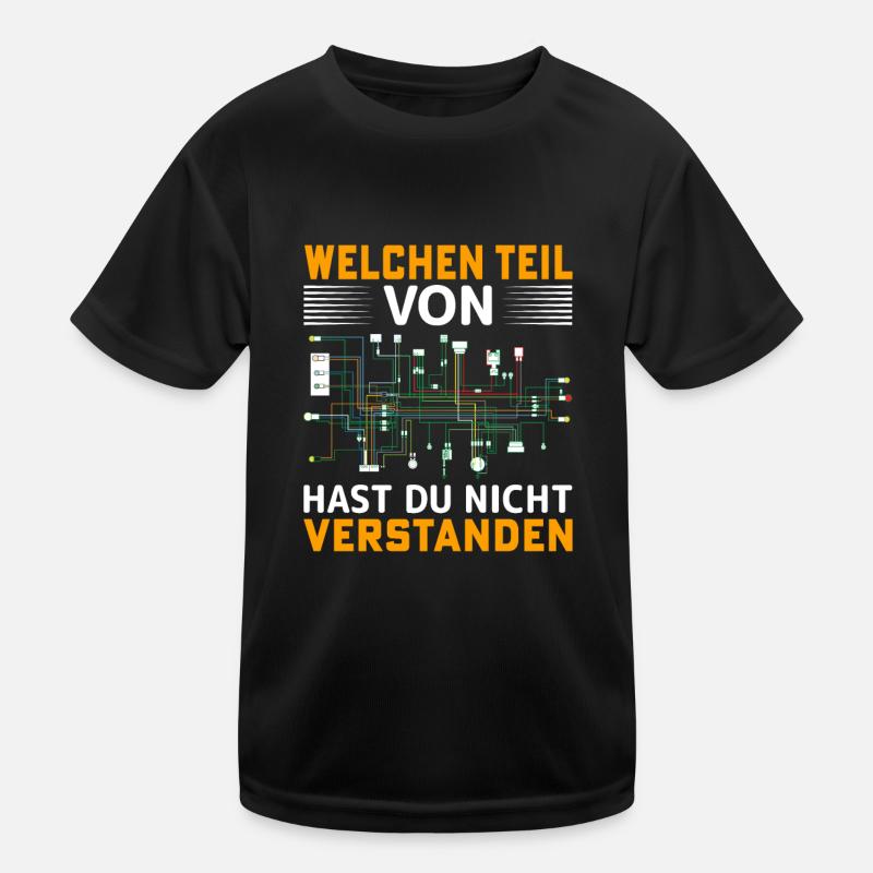 Schaltplan Elektriker Geschenk - Kinder Funktions-T-Shirt - Schwarz