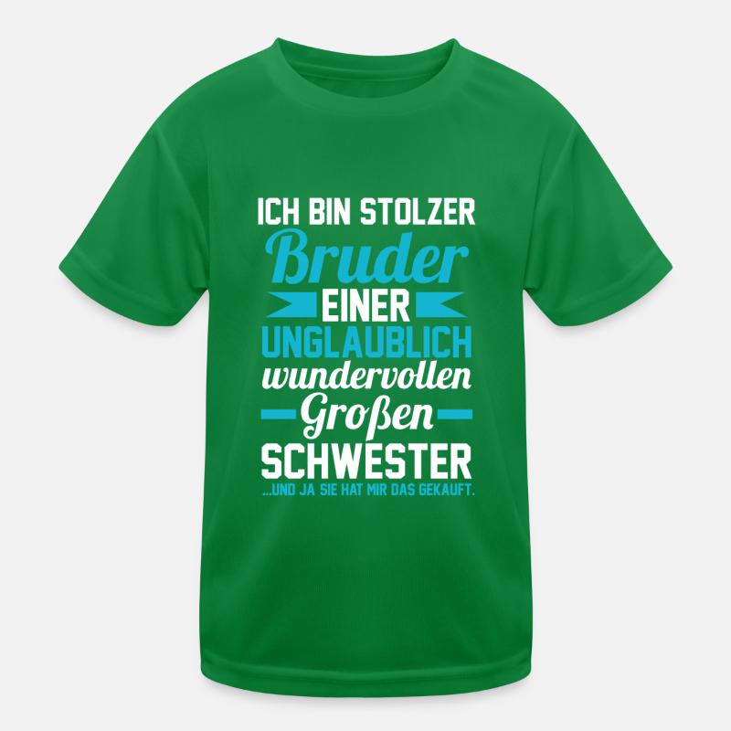 Ich bin stolzer Bruder einer großen Schwester Kinder Funktions-T-Shirt