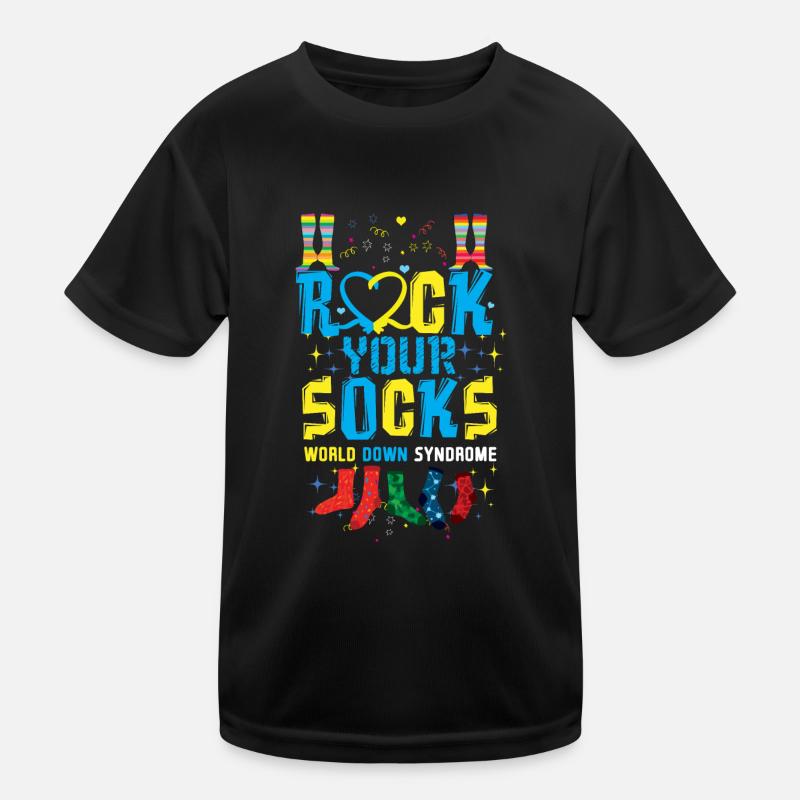 Rock Your Socks World Down Syndrome Awareness Day Kids Functional T-Shirt