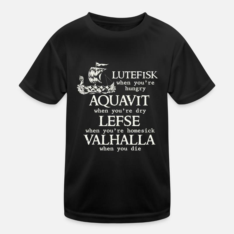 Skandinavischer Poe, Wikinger, Lutefisk Kinder Funktions-T-Shirt