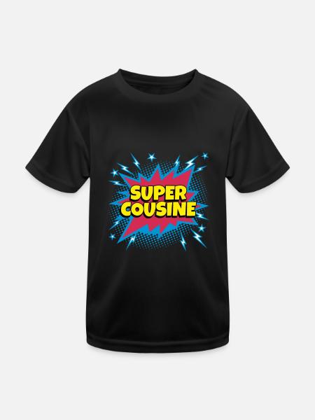 Super Cousine super héro supercousine - T-shirt sport Enfant - noir - Devant