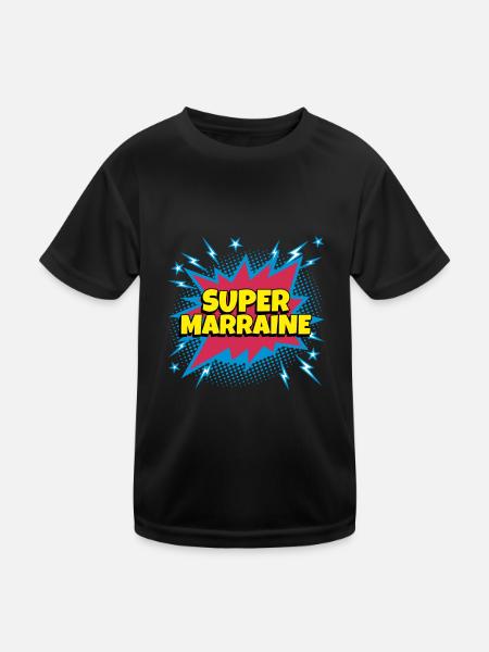 Super Marraine super héro supermarraine - T-shirt sport Enfant - noir - Devant