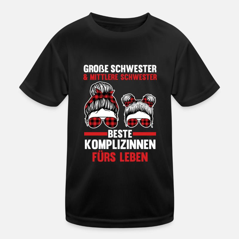 Große und Mittlere Schwester Kinder Funktions-T-Shirt