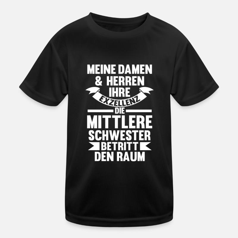 Schwestern Mittlere Schwester Kinder Funktions-T-Shirt