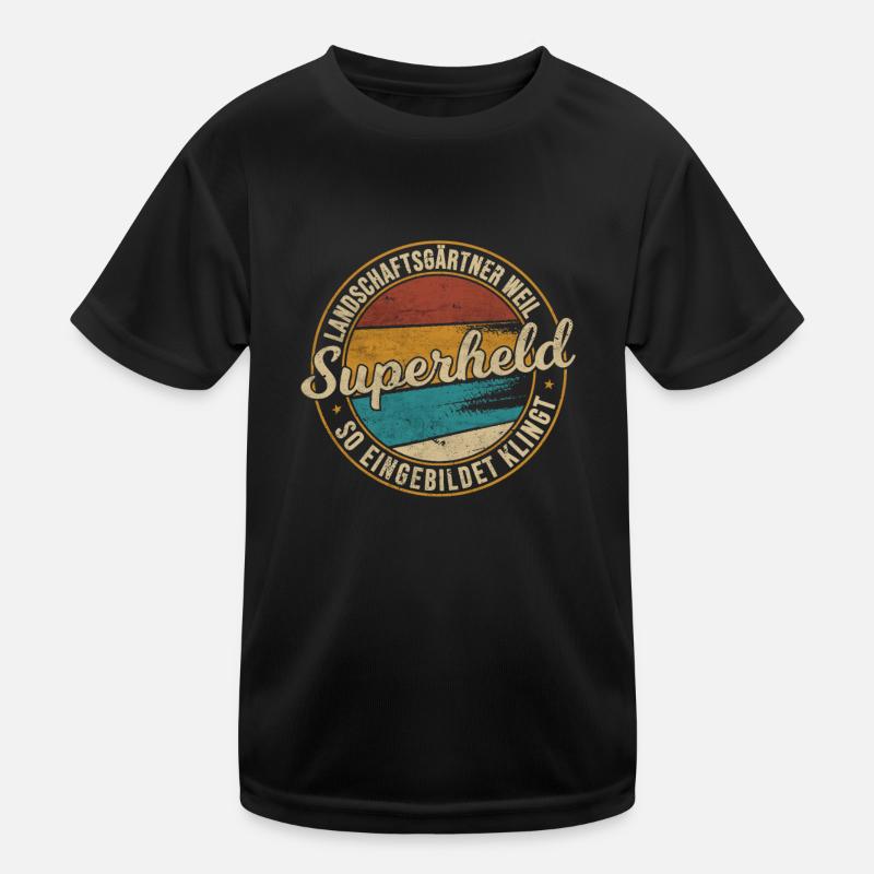Landschaftsgärtner Superheld Galabau Geschenk Kinder Funktions-T-Shirt