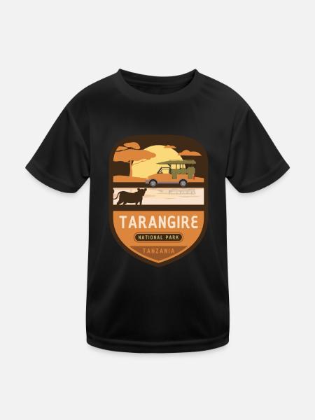 Tarangire-Nationalpark - Tansania - Kinder Funktions-T-Shirt - Schwarz - Vorne