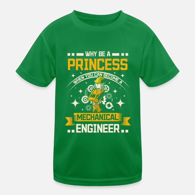 Mechanical Engineer Princess Kids Functional T-Shirt