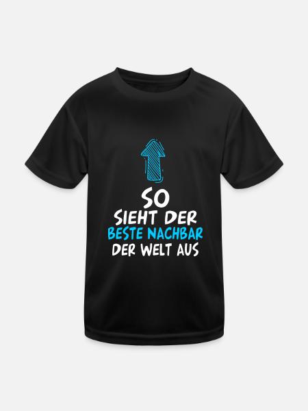 Bester Nachbar - Kinder Funktions-T-Shirt - Schwarz - Vorne