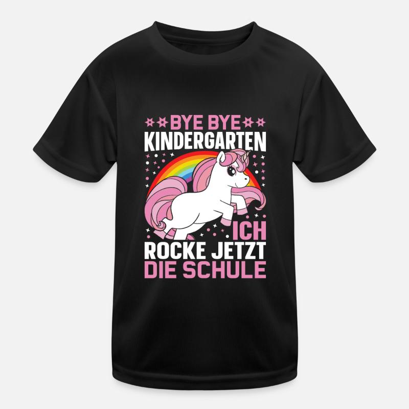 Einhorn Einschulung Kindergarten Kinder Funktions-T-Shirt