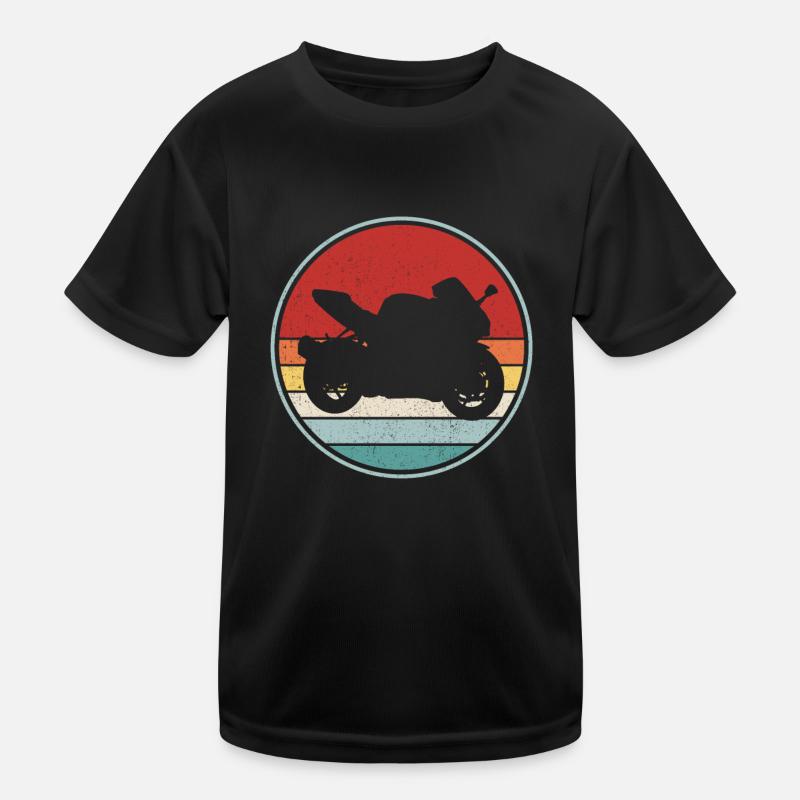 Biker Racer Motorrad Mountain Oldtimer Motor Kinder Funktions-T-Shirt