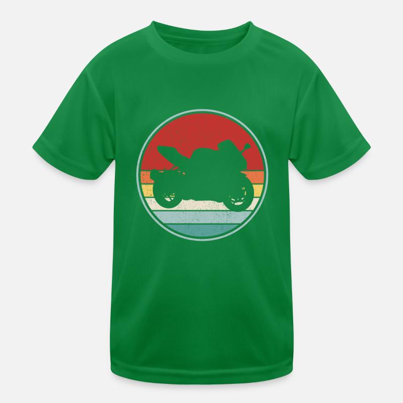 Biker Racer Motorrad Mountain Oldtimer Motor Kinder Funktions-T-Shirt