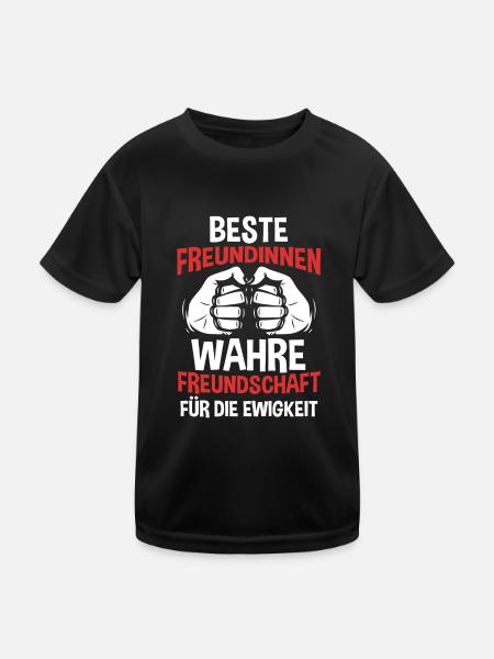 Beste Freundin - Kinder Funktions-T-Shirt - Schwarz - Vorne