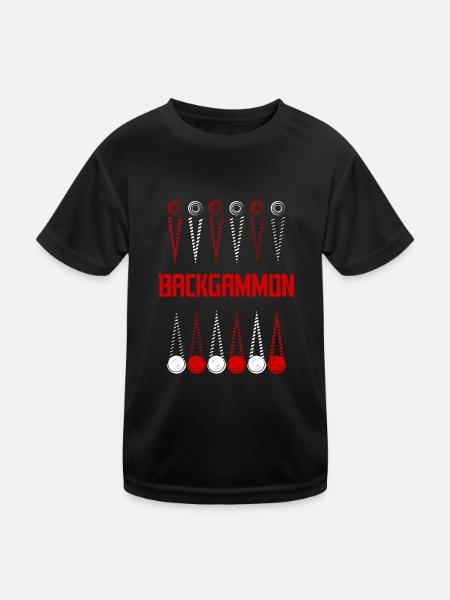 Backgammon - Kinder Funktions-T-Shirt - Schwarz