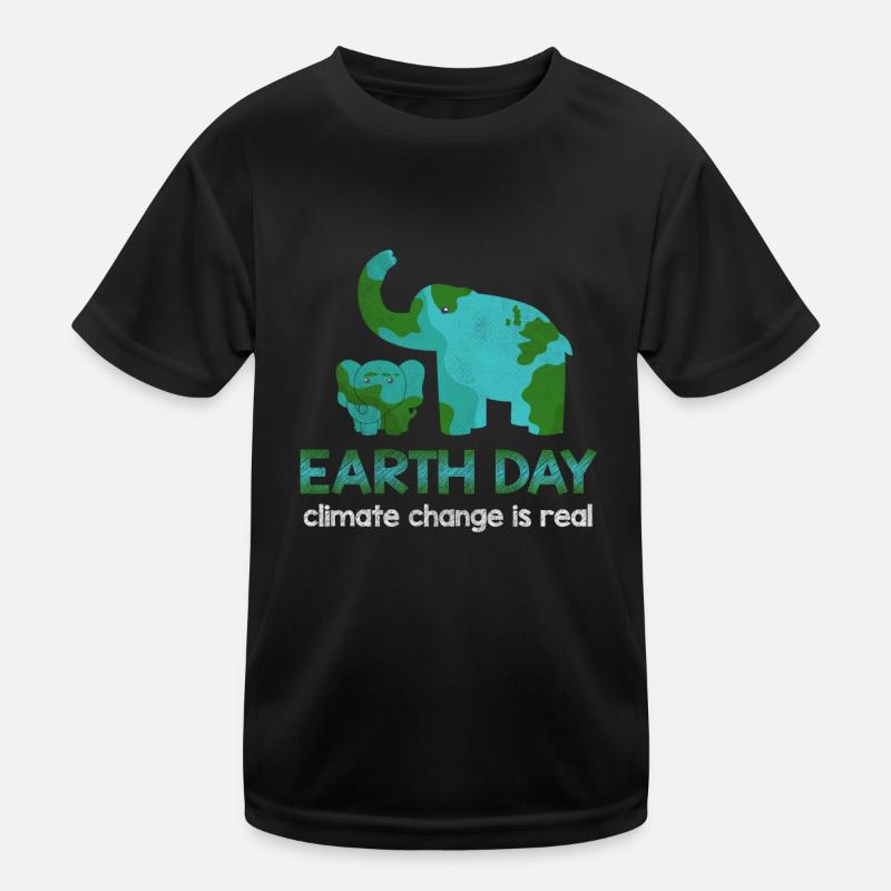 Climate Elephant Environment Hour Happy Earth Day Kids Functional T-Shirt