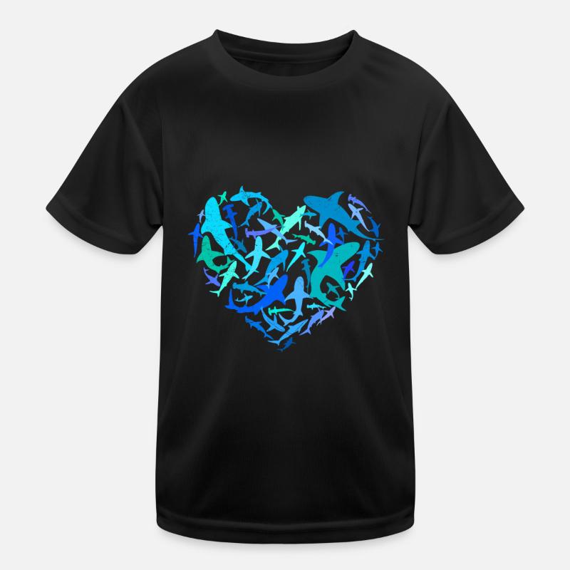 Essaim de requin Shark Diver Shark Heart T-shirt sport Enfant