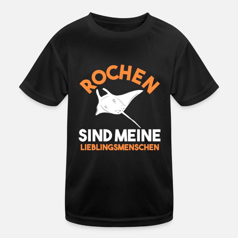 Rochen Mantarochen - Kinder Funktions-T-Shirt - Schwarz